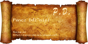 Pencz Dániel névjegykártya